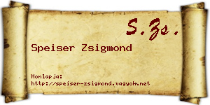 Speiser Zsigmond névjegykártya