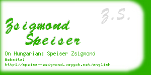 zsigmond speiser business card